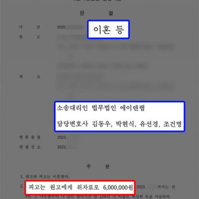 [이혼] 유책배우자로 지목된 이혼 소송 피고 대리하여 위자료 70% 감액 성공